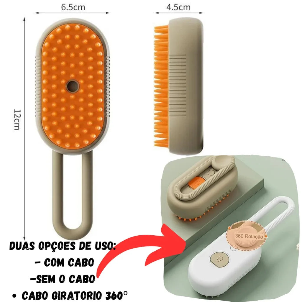 3 in 1 Steam Brush for Cat/Dog Pet Steam Hair Removal Massage Comb