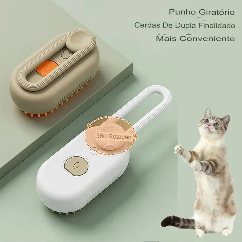 3 in 1 Steam Brush for Cat/Dog Pet Steam Hair Removal Massage Comb