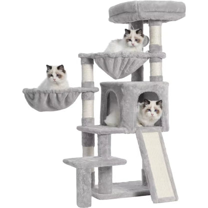 Cat Tree, Cat Tower with Condo, 2 Baskets, Large Platform, Scratch Board, Cat Scratching Posts for Indoor Cats